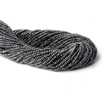 2.3mm Hematite Micro Faceted Rondelle Beads 13 inch 200 pieces