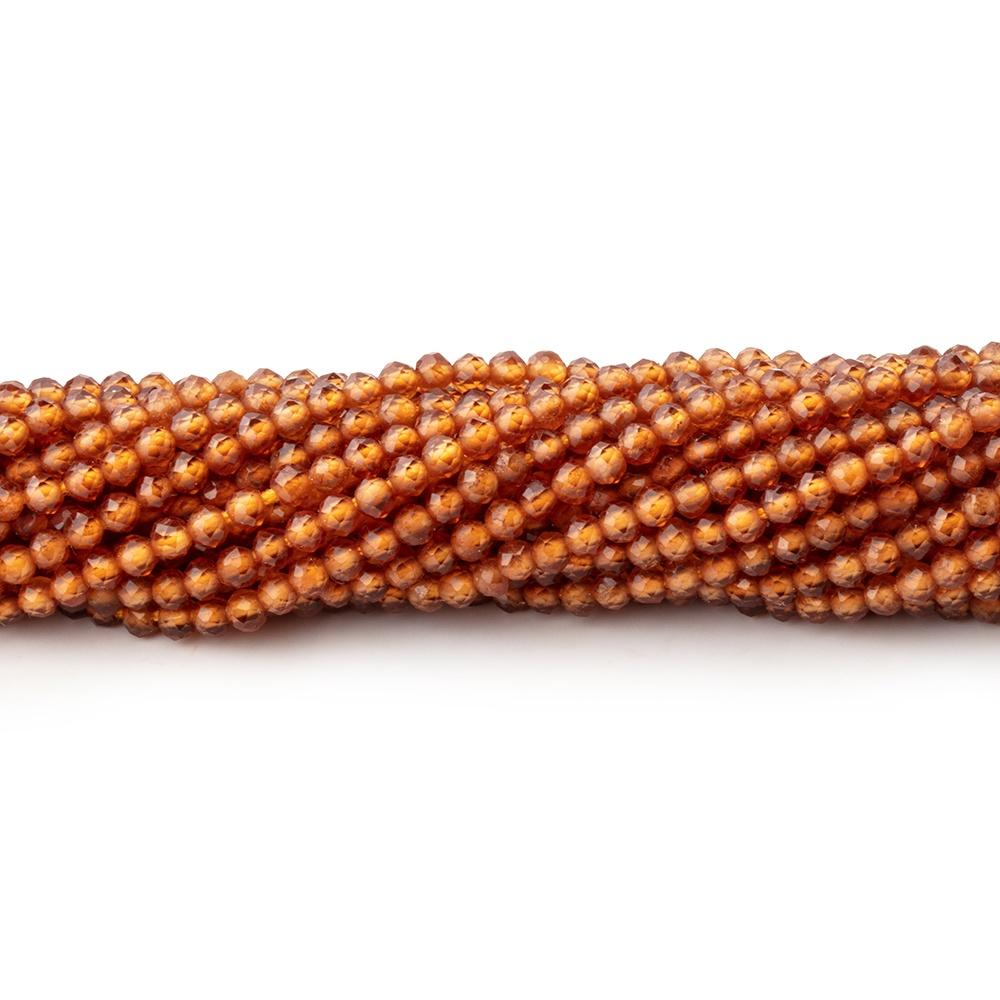 2mm Hessonite Garnet Micro Faceted Round Beads 12.5 inch 169 pieces