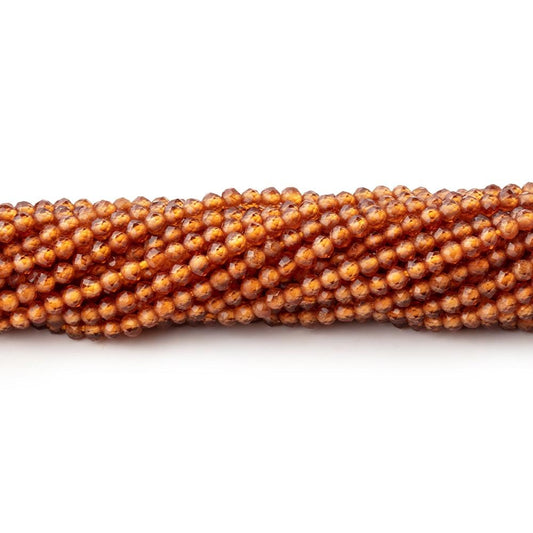 2mm Hessonite Garnet Micro Faceted Round Beads 12.5 inch 169 pieces