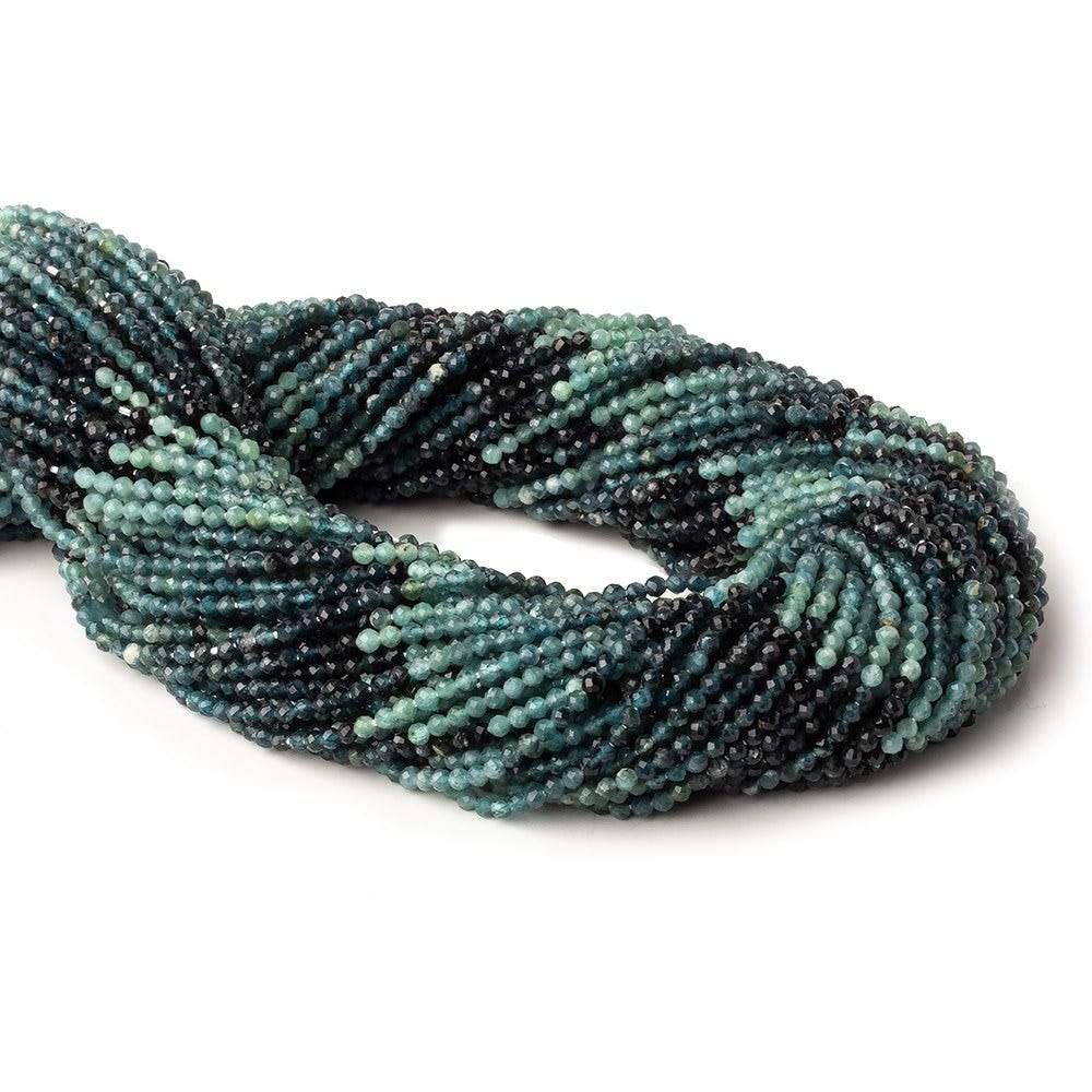 2mm Indicolite Blue Tourmaline micro faceted round beads 13 inch 150 pieces AA