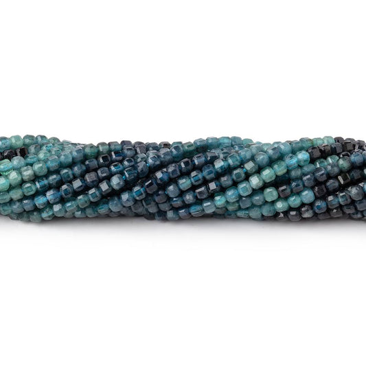 2mm Indicolite Tourmaline Micro Faceted Cube Beads 12.75 inch 150 pieces AA