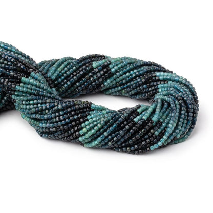 2mm Indicolite Tourmaline Micro Faceted Cube Beads 12.75 inch 150 pieces AA