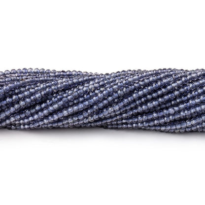 2mm Iolite Micro Faceted Rondelle Beads 13 inches 220 pieces AAA