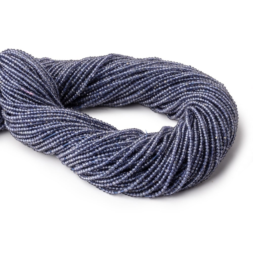 2mm Iolite Micro Faceted Rondelle Beads 13 inches 220 pieces AAA