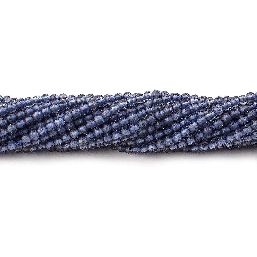 2mm Iolite micro-faceted round beads 12.5 inches 165 pieces AAA