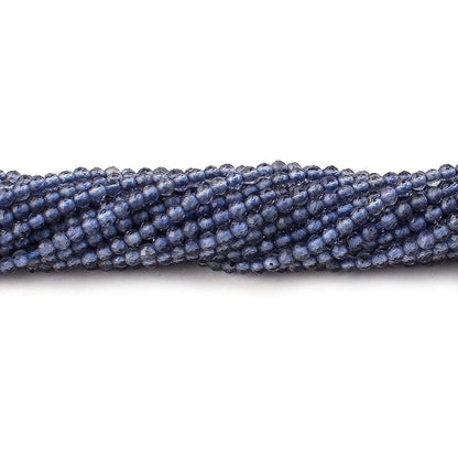 2mm Iolite micro-faceted round beads 12.5 inches 165 pieces AAA