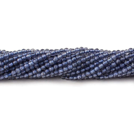 2mm Iolite micro-faceted round beads 12.5 inches 165 pieces AAA