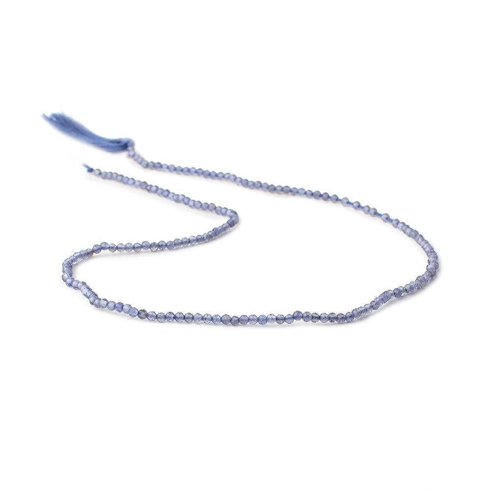 2mm Iolite micro-faceted round beads 12.5 inches 165 pieces AAA