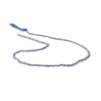 2mm Iolite micro-faceted round beads 12.5 inches 165 pieces AAA