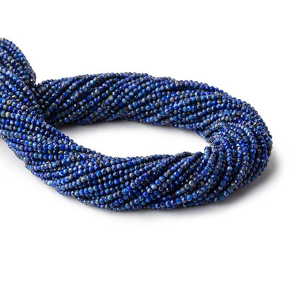 2mm Lapis Lazuli micro faceted rondelles 13 inch 200 beads