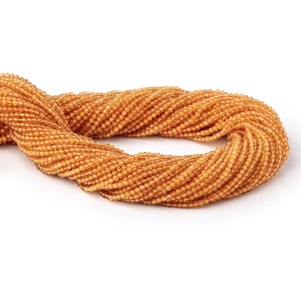 2mm Madeira Citrine Micro Faceted Round Beads 12.5 inch 164 pieces AA