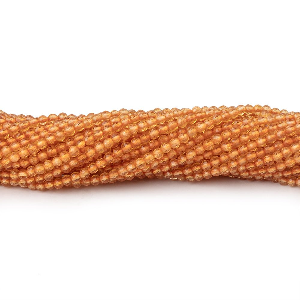 2mm Madeira Citrine Micro Faceted Round Beads 12.5 inch 164 pieces AA