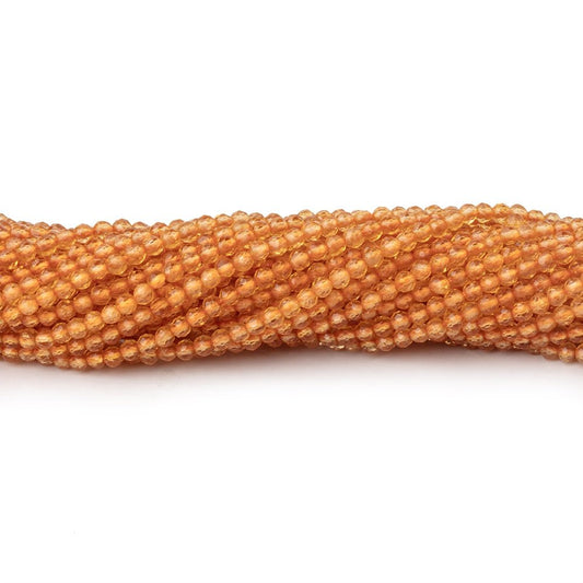 2mm Madeira Citrine Micro Faceted Round Beads 12.5 inch 164 pieces AA