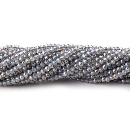 2mm Metallic Labradorite micro faceted rondelle beads 13 inch 170 pieces