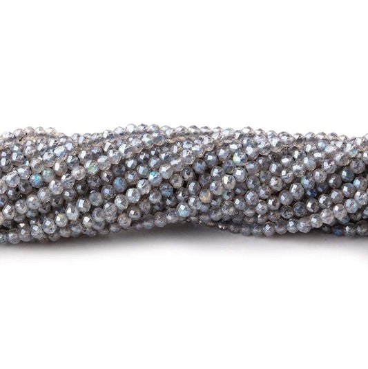 2mm Metallic Labradorite micro faceted rondelle beads 13 inch 170 pieces