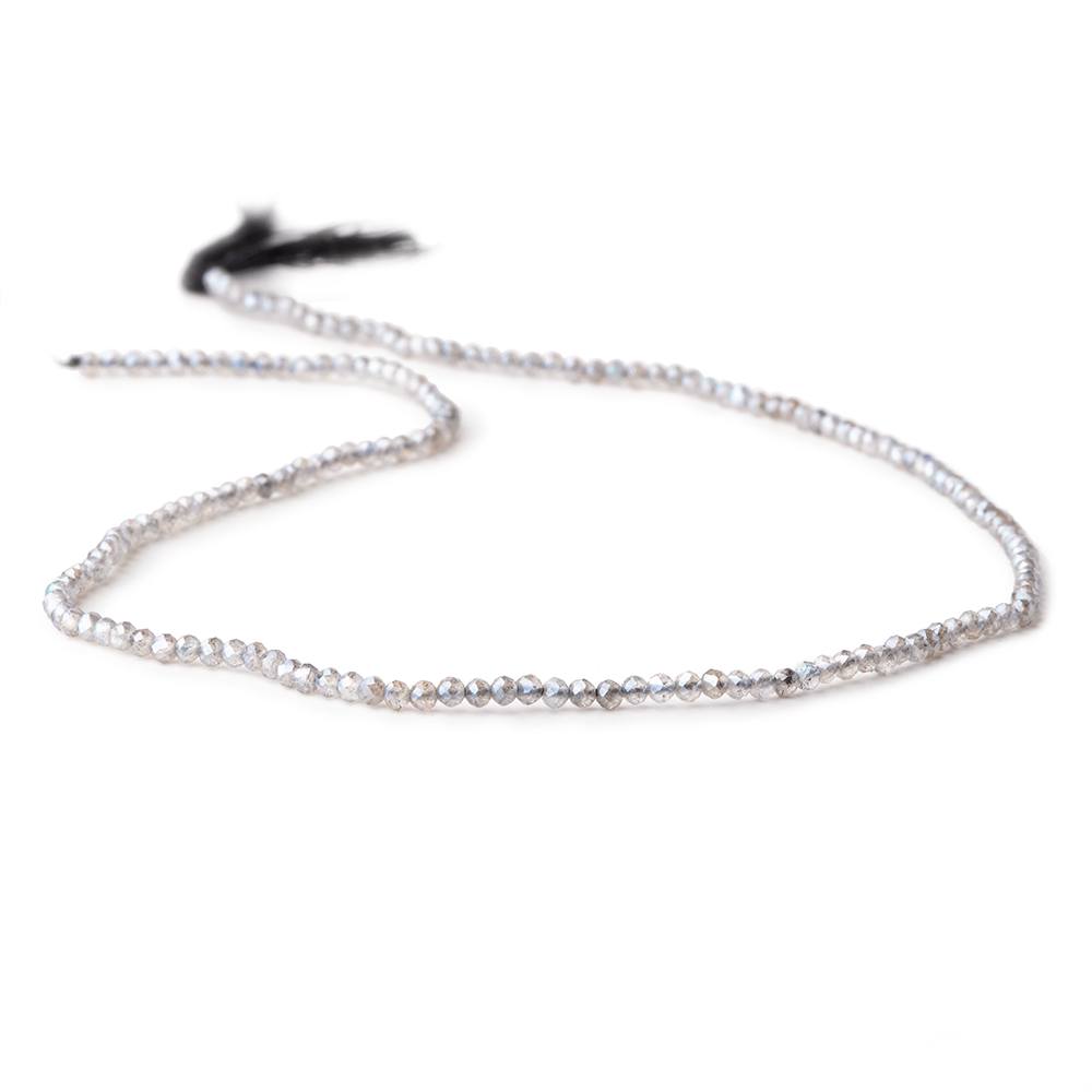 2mm Metallic Labradorite micro faceted rondelle beads 13 inch 170 pieces