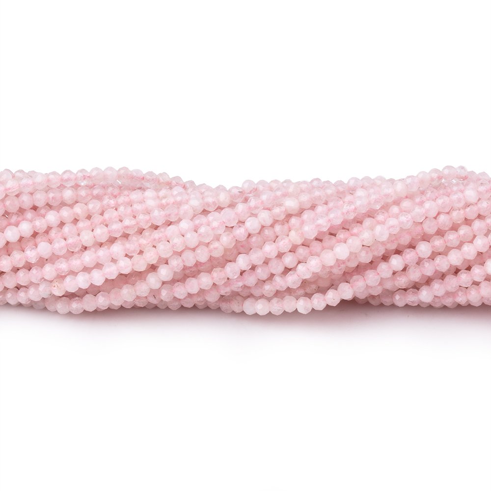 2mm Morganite Micro Faceted Rondelle Beads 12.5 inch 200 pieces