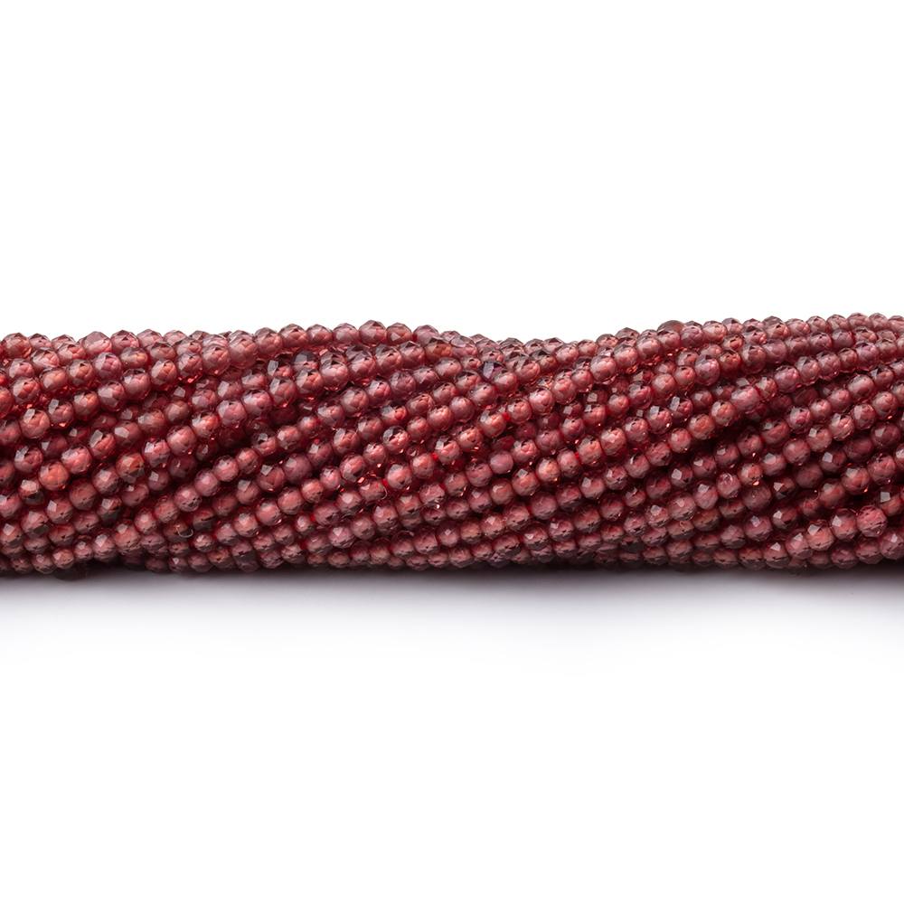 2mm Mozambique Garnet Micro Faceted Rounds 12.5 inch 200 Beads
