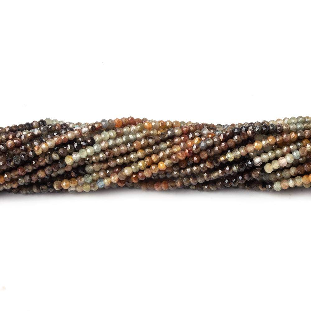 2mm Multi Brown Sapphire Micro Faceted rondelle beads 13 inch 200 pieces