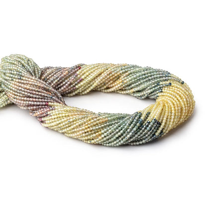 2mm Multi Color Fancy Sapphire Micro Faceted Round Beads 12.5 inch 200 pieces
