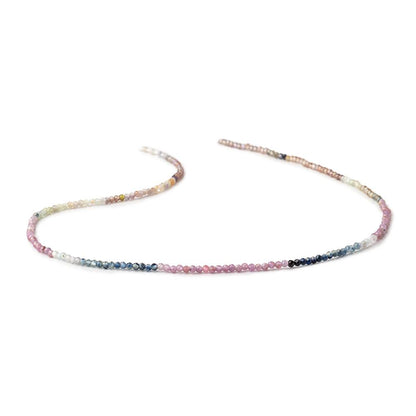 2mm Multi Color Sapphire Micro Faceted Rondelle Beads 12.5 inch 196 pieces AA