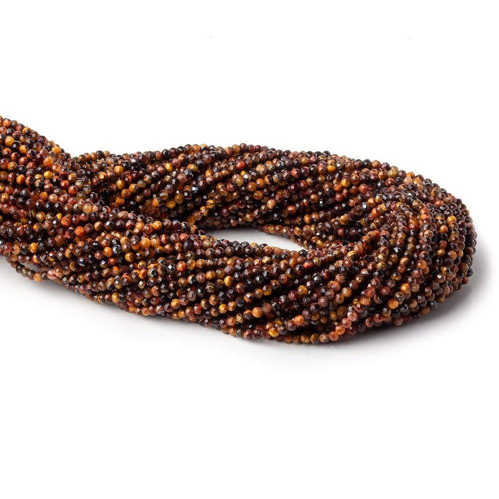 2mm Multi Color Tiger's Eye microfaceted round beads 13 inch 175 pieces