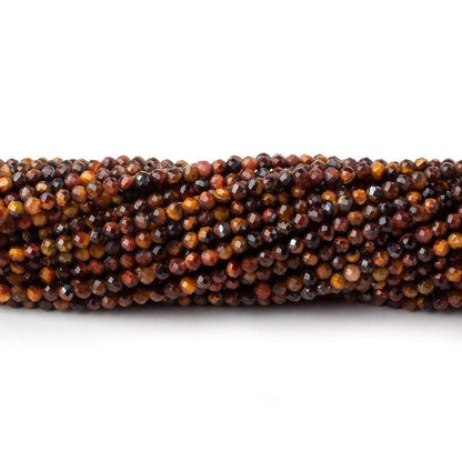 2mm Multi Color Tiger's Eye microfaceted round beads 13 inch 175 pieces