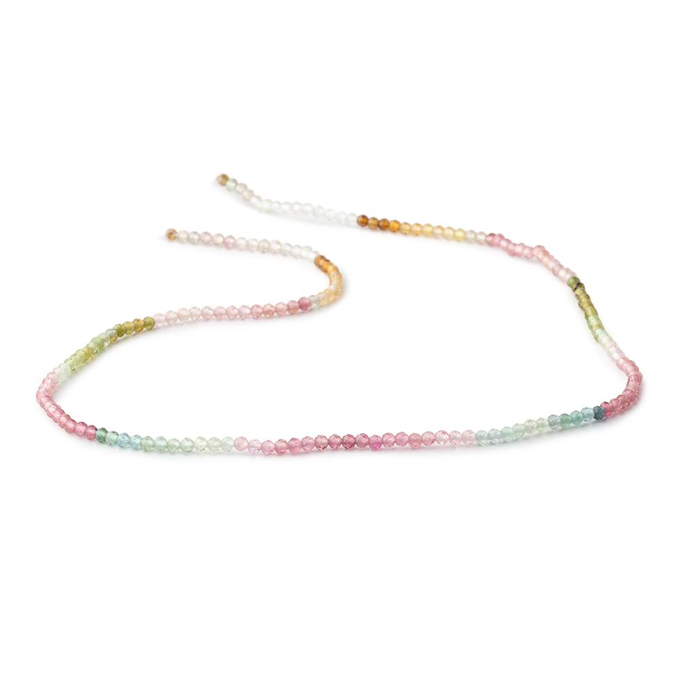 2mm Multi Color Tourmaline Micro Faceted Rondelle Beads 12.5 inch 190 pieces