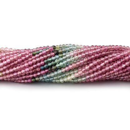 2mm Multi Color Tourmaline Micro Faceted Rondelle Beads 12.5 inch 190 pieces