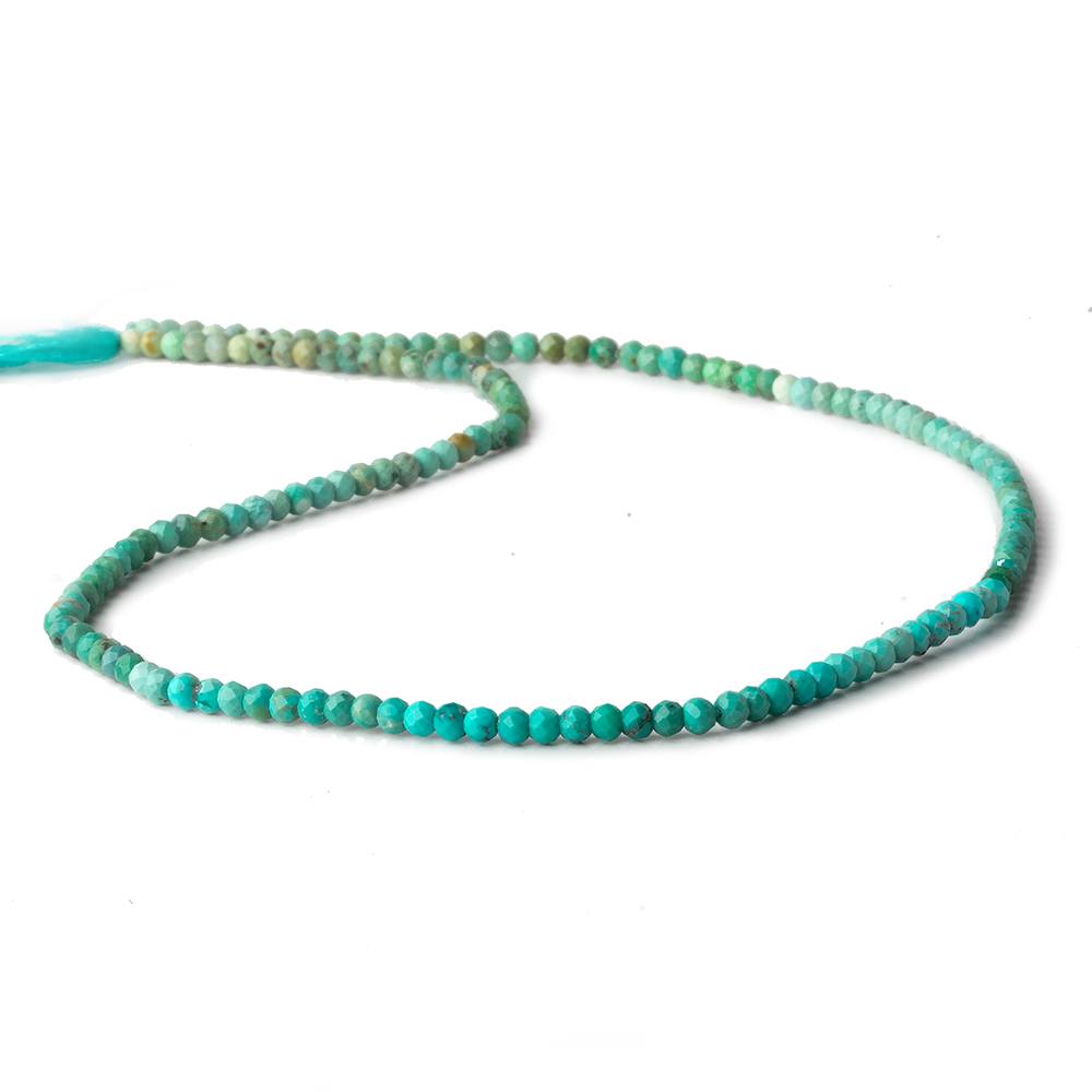 2mm Multi Color Turquoise micro-fine faceted rondelles 13 inch 140 pieces AA