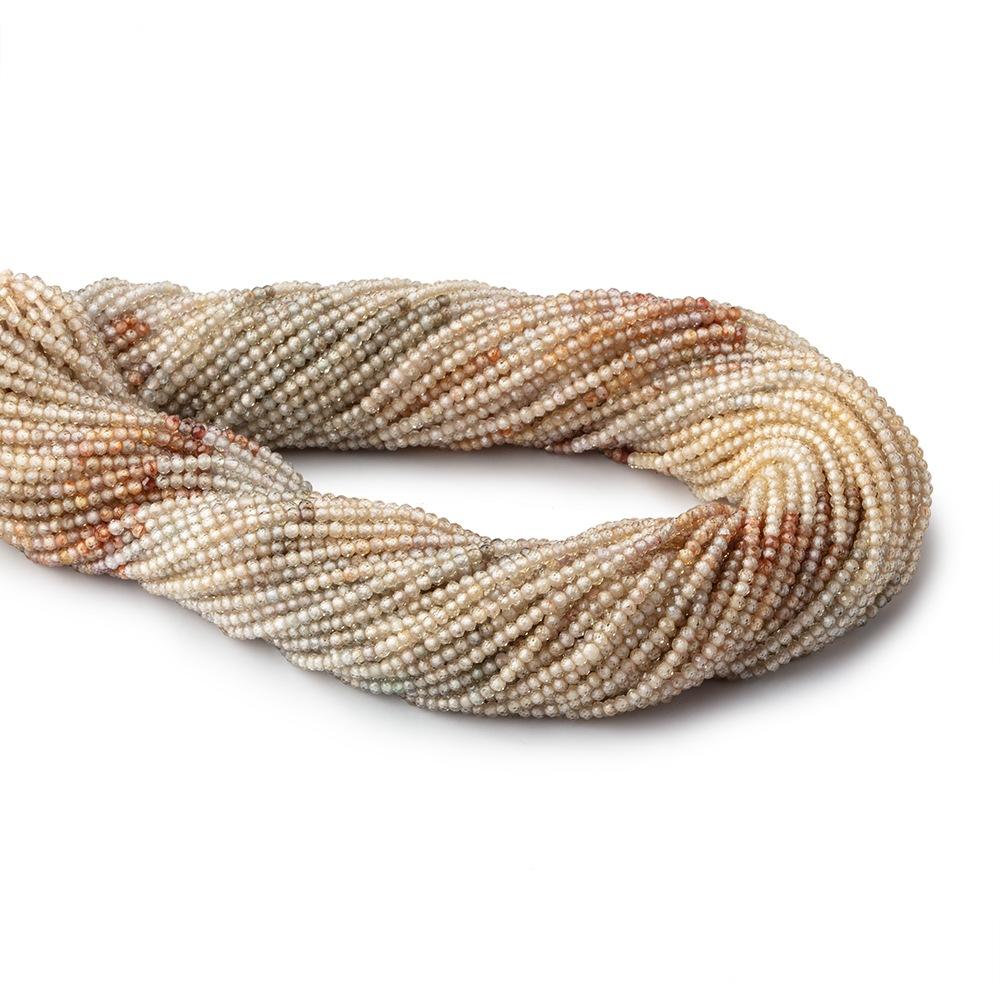 2mm Multi Color Zircon Micro Faceted Rondelle Beads 12.5 inch 199 pieces AAA