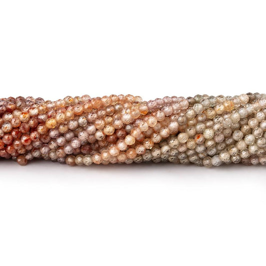 2mm Multi Color Zircon Micro Faceted Round Beads 12.5 inch 164 pieces AA