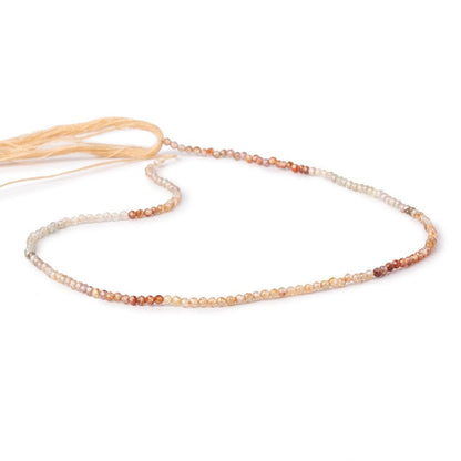 2mm Multi Color Zircon Micro Faceted Round Beads 12.5 inch 164 pieces AA