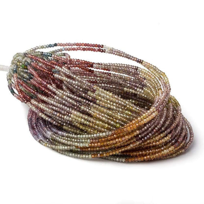 2mm Multi Gemstone micro faceted rondelle beads 17 inch 285 pieces AAA