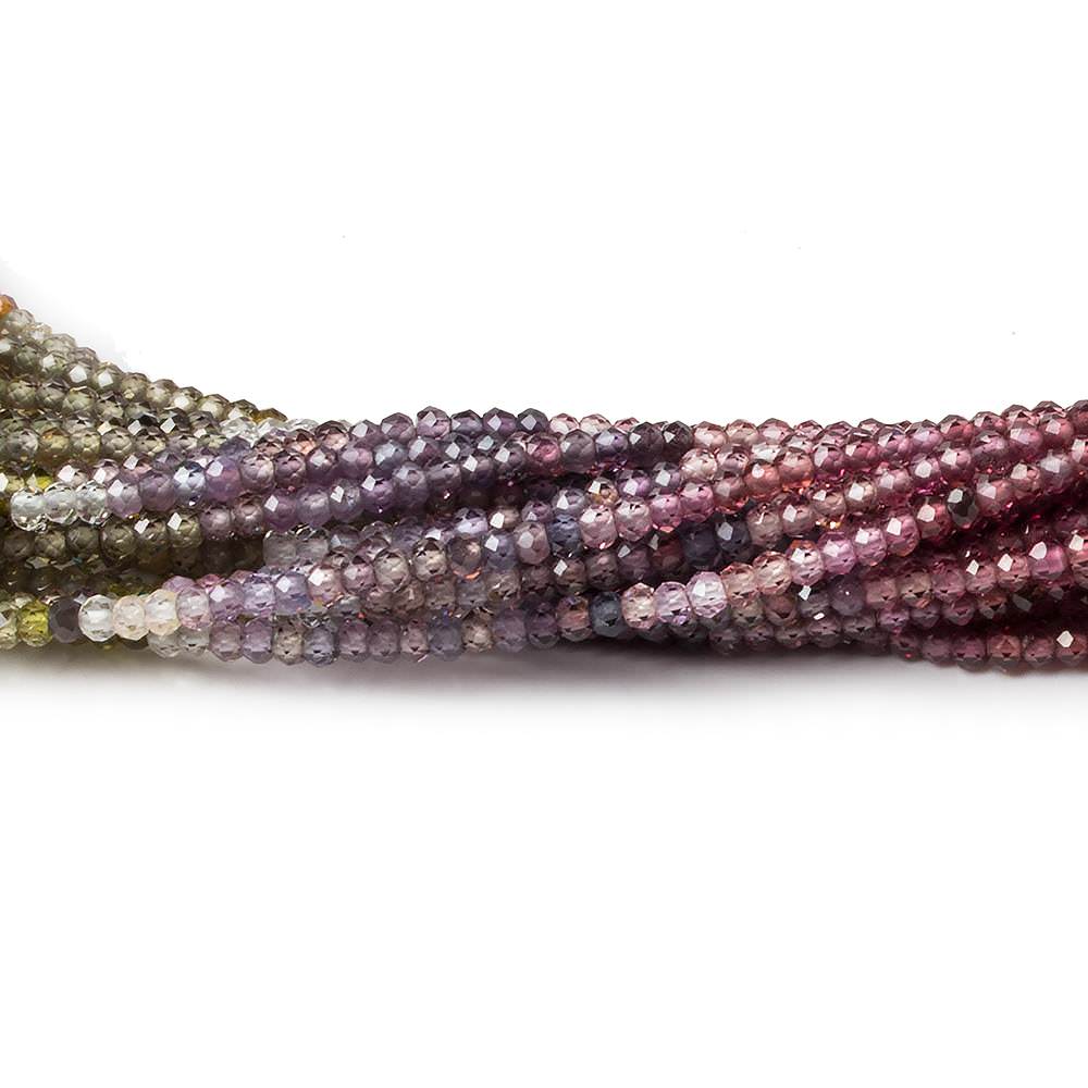 2mm Multi Gemstone micro faceted rondelle beads 17 inch 285 pieces AAA