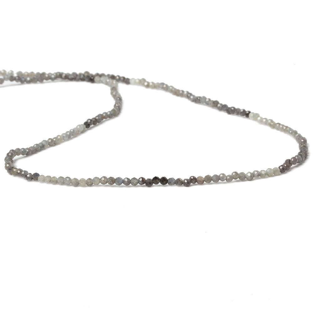 2mm Multi Grey Sapphire Micro Faceted rondelle beads 13 inch 200 pieces