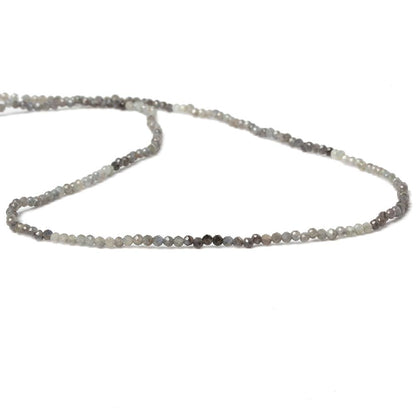 2mm Multi Grey Sapphire Micro Faceted rondelle beads 13 inch 200 pieces