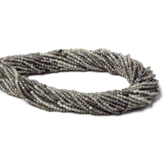 2mm Multi Grey Sapphire Micro Faceted rondelle beads 13 inch 200 pieces
