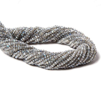 2mm Mystic Labradorite micro faceted rondelles 13 inch 175 beads AAA