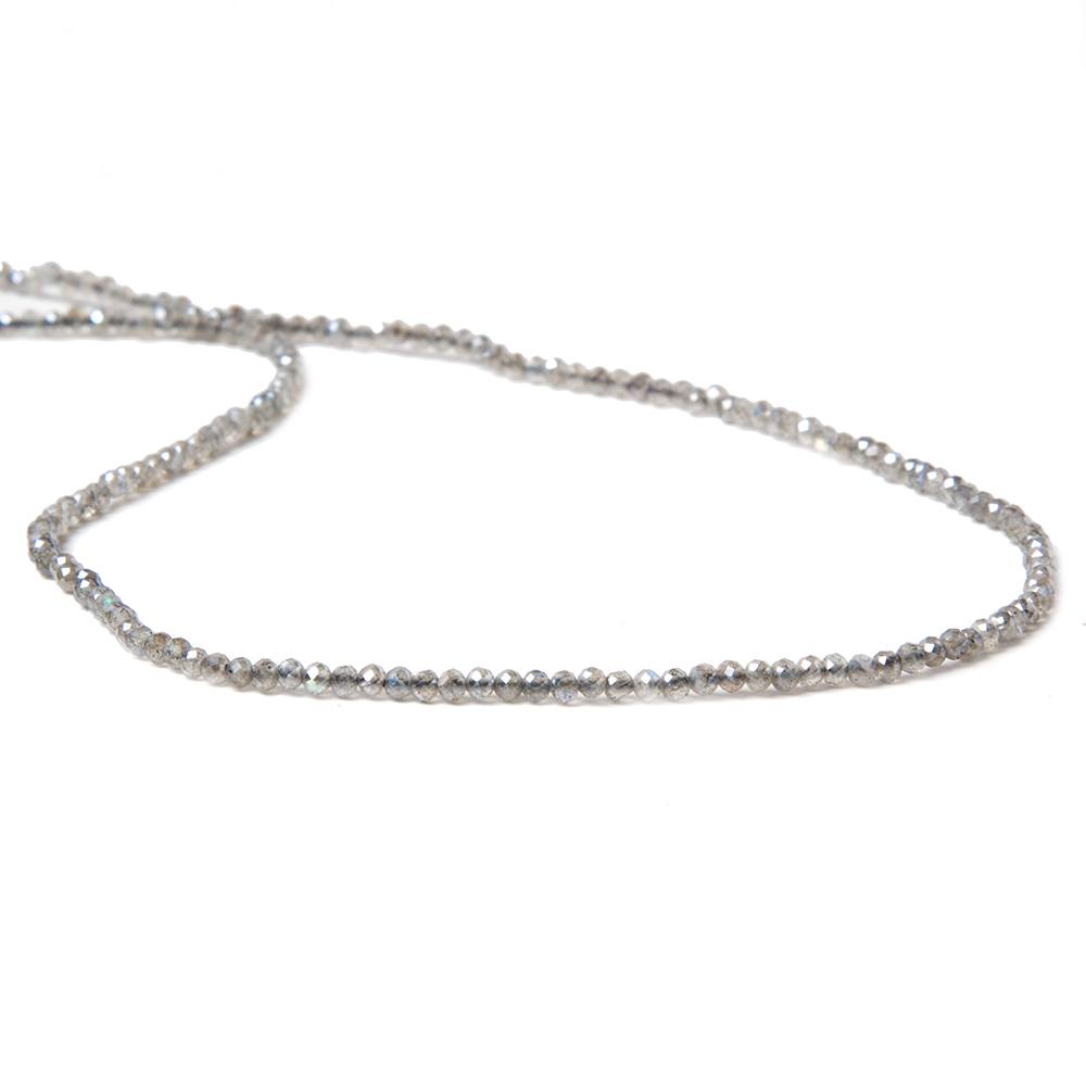 2mm Mystic Labradorite micro faceted rondelles 13 inch 175 beads AAA