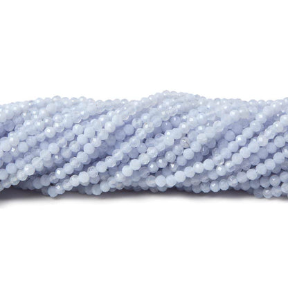 2mm Natural Blue Chalcedony micro-faceted rounds 13 inch 175 beads AAA