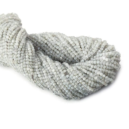 2mm Pale Grey Moonstone microfaceted round beads 13 inch 175 pieces