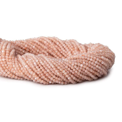 2.2mm Peach Moonstone microfaceted round beads 13 inch 175 pieces