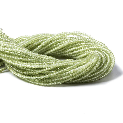 2mm Peridot Micro Faceted Rondelle Beads 13 inch 197 pieces AAA Grade