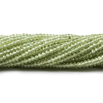 2mm Peridot Micro Faceted Rondelle Beads 13 inch 197 pieces AAA Grade