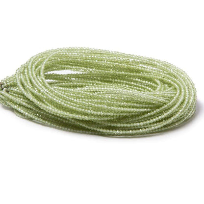 2mm Peridot Micro Faceted Rondelle Beads 18 inch 280 pieces
