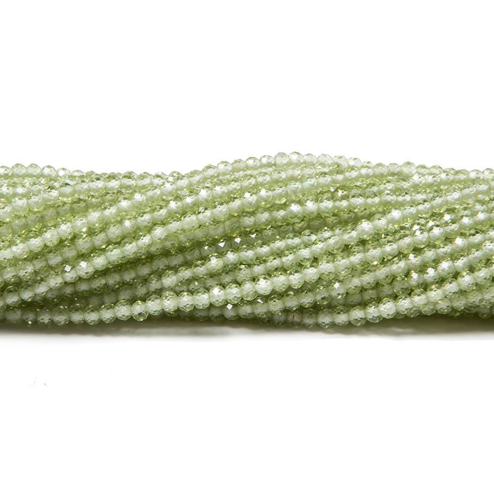 2mm Peridot Micro Faceted Rondelle Beads 18 inch 280 pieces