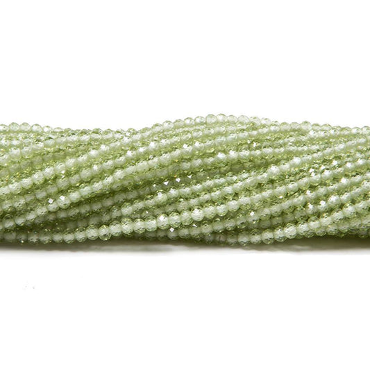 2mm Peridot Micro Faceted Rondelle Beads 18 inch 280 pieces