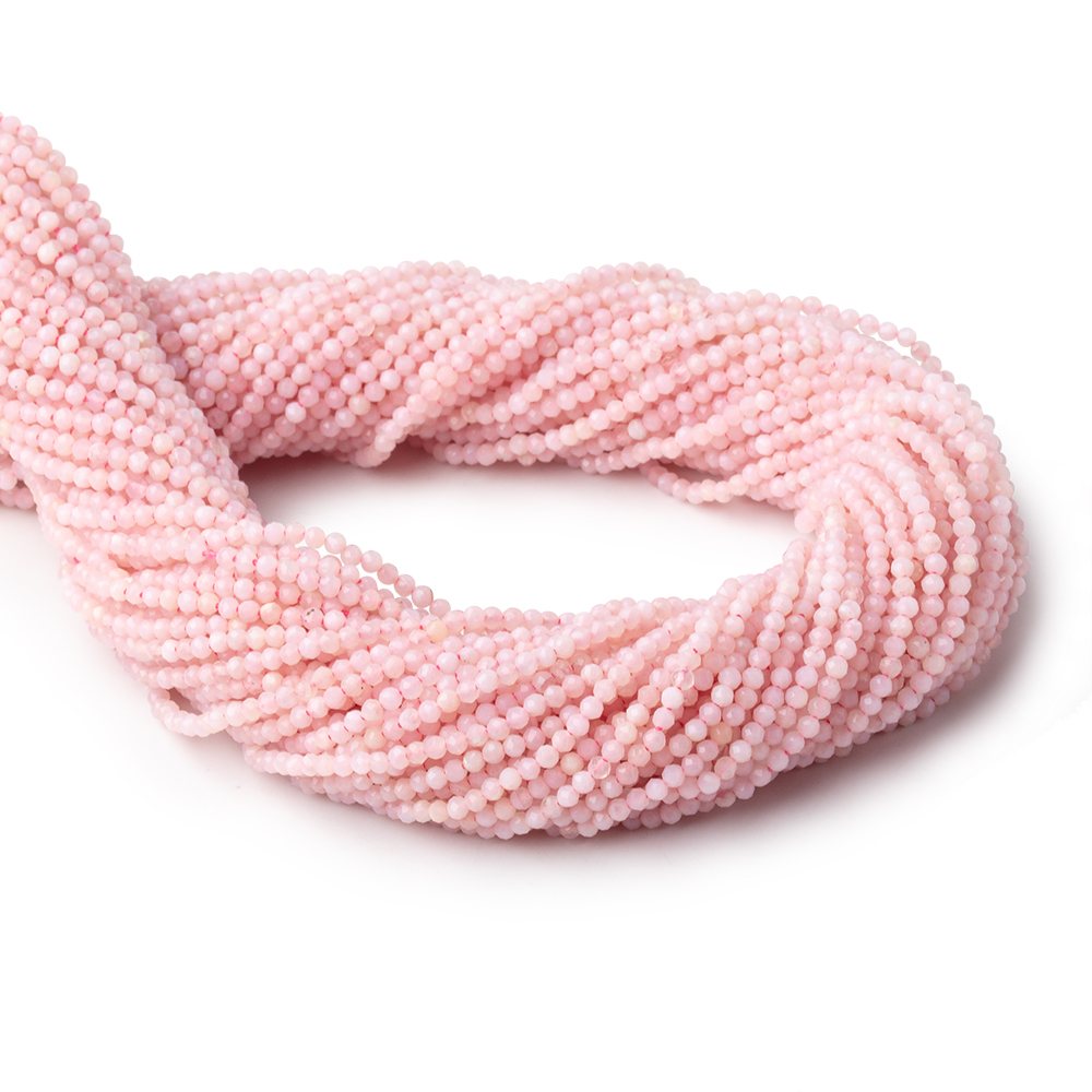 2mm Pink Peruvian Opal Micro Faceted Round Beads 12.5 inch 162 pieces