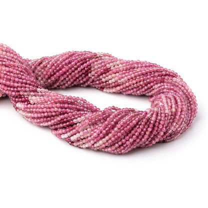 2mm Pink Tourmaline Micro Faceted Round Beads 12.5 inch 156 pieces